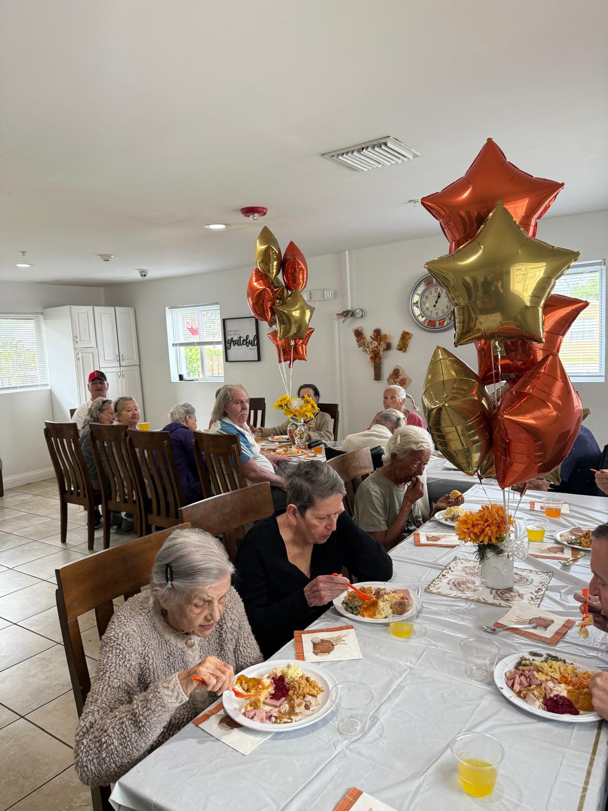 A Thanksgiving holiday spread prepared for residents at Atlantis Senior Care Residence